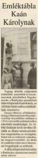 Zalai Hírlap 1992 05 23 16old - Emléktábla Kaán Károlynak.jpg